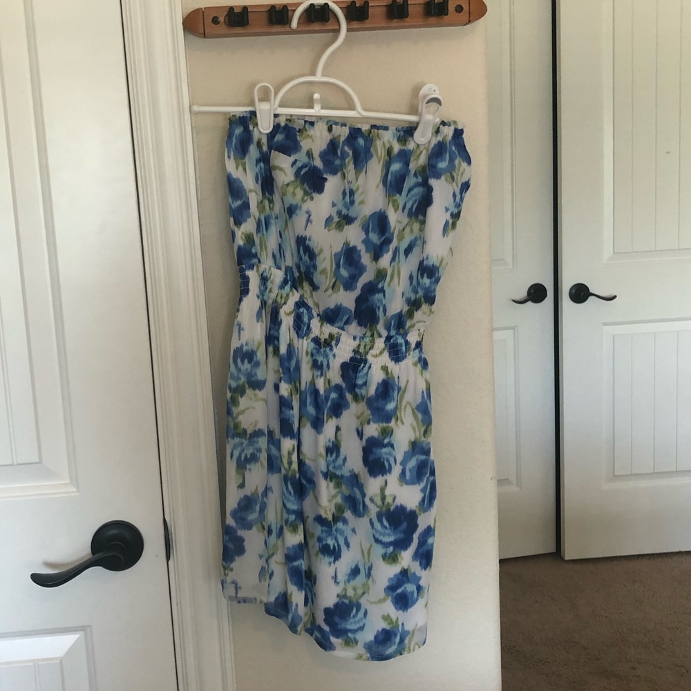 Floral Blue and White Dress